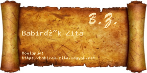 Babirák Zita névjegykártya